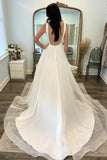 Bateau Sleeveless Backless Beach Wedding Dress With Backless-Tirdress