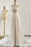 Bohemian Wedding Dress Lace V Neck Long Elegant Bridal Gown-Tirdress