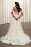 Chic Tulle A-Line Empire Elegant Lace Appliques Wedding Dress-Tirdress