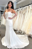 Cowl Neck Open Back Mermaid Wedding Dress Elegant Bridal Gown TN401