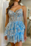 Princess V Neck Lilac Homecoming Dresses Graduation Dresses HD0207-Tirdress