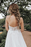 Fairy A Line Off the Shoulder Tulle Long Sleeves Wedding Dress-Tirdress
