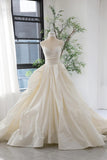 Ball Unique Wedding Dress Strapless Sweetheart Taffeta Bridal Dress