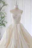 Ball Unique Wedding Dress Strapless Sweetheart Taffeta Bridal Dress-Tirdress