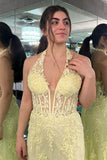 Halter Neck Mermaid Prom Dresses Stunning Formal Dresses TP1295-Tirdress