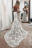 Ivory Bohemian Scoop Neckline Open Back Lace Wedding Dress  TN385-Tirdress