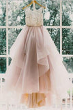 Long Custom Wedding Gowns A Line Scoop Neckline Organza Wedding Dress TN0079 - Tirdress