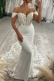 Mermaid Appliqued Sweetheart Boho Wedding Dress With Court Train-Tirdress