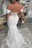 Mermaid Appliqued Sweetheart Boho Wedding Dress With Court Train-Tirdress