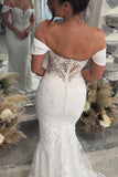 Mermaid Appliqued Sweetheart Boho Wedding Dress With Court Train-Tirdress