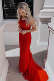 Mermaid Fuchsia Spaghetti Straps Lace Appliques Prom Dress TP1243-Tirdress