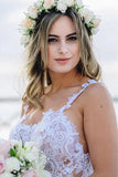 Mermaid Spaghetti Straps Lace Wedding Dress Beach Bridal Gown TN360-Tirdress
