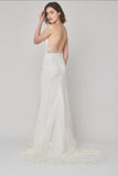 Mermaid Spaghetti Straps Sweep Train Appliqued Wedding Dress TN142-Tirdress