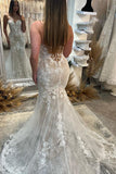 Mermaid Sweetheart Lace Appliques Wedding Dresses With Court Train TN381-Tirdess