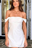 Off the Shoulder Short Blue Coral Homecoming Dress Party Dress