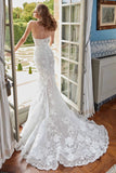 Romantic Mermaid Sweetheart Boho Wedding Dress Bridal Gown TD0020-Tirdress