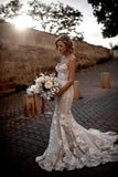 Romantic Mermaid Sweetheart Boho Wedding Dress Bridal Gown TD0020-Tirdress