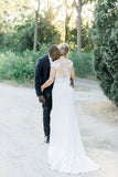 Sheath Rustic Outdoor Lace Wedding Dresses Forest Bridal Gown TN395-Tirdress