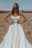 Simple Wedding Dress Romantic Big Bow Bohemian Bridal Gowns-Tirdress