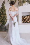 Spaghetti Straps Lace Beach Wedding Dress Boho Bridal Gown TN118-Tirdress