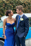 Spaghetti Mermaid Straps Silver Corset Long Prom Dress TP1370-Tirdress