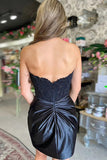 Funkelndes trägerloses Homecoming-Kleid mit Perlenapplikationen in Fuchsie TN432