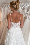 Sweetheart Bohemian Lace Wedding Dress With Detachable Puff Sleeves TN357-Tirdress