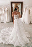 Sweetheart Bohemian Lace Wedding Dress With Detachable Puff Sleeves TN357-Tirdress