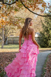 Sweetheart Lace Chiffon Corset Long Yellow Prom Dresses TP1294-Tirdress