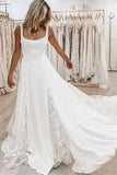 A-Line Unique Design Plus Size Beach Vintage Long Wedding Dresses TN328
