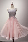 A-Line Appliques Ribbons Scoop Knee-Length Homecoming Dress PG145 - Tirdress