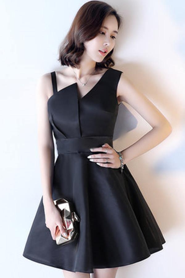 A-Line Deep V-Neck Straps Short Sleeveless Khaki Homecoming Dress TR0190 - Tirdress