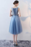 A-Line Knee-Length Tulle Homecoming Dress With Appliques TR0197 - Tirdress