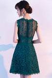 A-Line Sleeveless Lace Flower Homecoming Dress With Appliques TR0215 - Tirdress