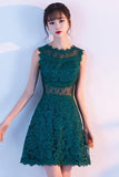 A-Line Sleeveless Lace Flower Homecoming Dress With Appliques TR0215 - Tirdress