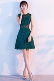 A-Line Sleeveless Lace Flower Homecoming Dress With Appliques TR0215 - Tirdress