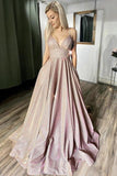 A-Line Spaghetti Straps Long Sequin Shiny Prom Dresses Party Gowns TP1011 - Tirdress