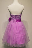 A-Line Strapless Appliques Bowknot Short Homecoming Dress Party Dress PG120 - Tirdress