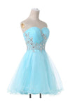 A-Line Sweetheart Appliques Beading Lace-Up Homecoming Dress PG083 - Tirdress