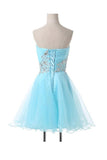 A-Line Sweetheart Appliques Beading Lace-Up Homecoming Dress PG083 - Tirdress