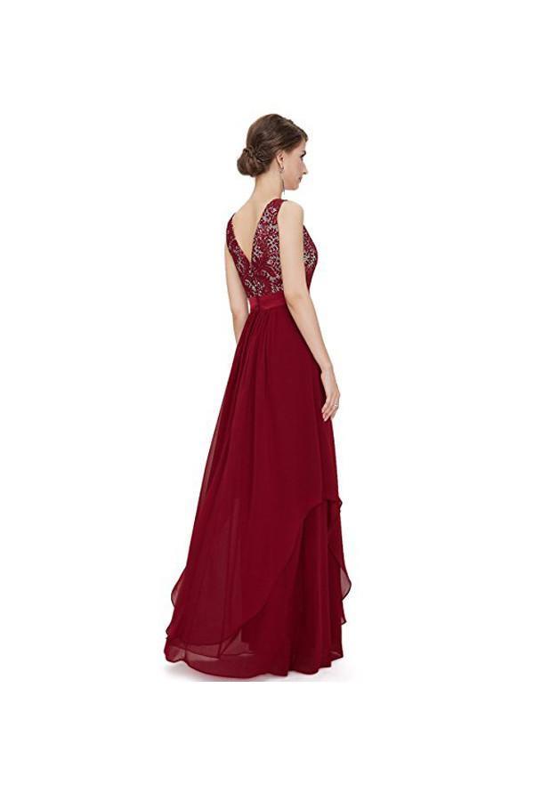 A-line Chiffon Round Neck Evening Dress Party Dress Prom Dress PG269 - Tirdress