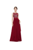 A-line Chiffon Round Neck Evening Dress Party Dress Prom Dress PG269 - Tirdress