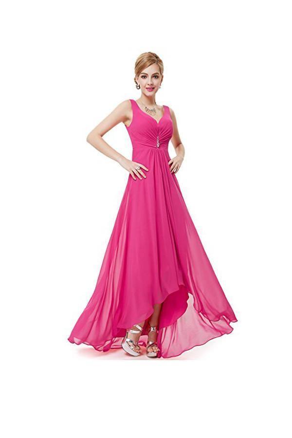 A-line High Quality Chiffon V-back Prom Dresses Evening Dresses PG252 - Tirdress