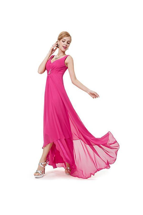 A-line High Quality Chiffon V-back Prom Dresses Evening Dresses PG252 - Tirdress