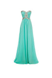 A-line Long Chiffon Prom Dress Evening Gown Crystal Beaded PG250