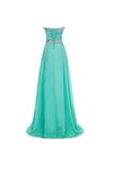 A-line Long Chiffon Prom Dress Evening Gown Crystal Beaded PG250 - Tirdress