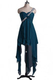A-ligne une épaule en mousseline de soie étage longueur robe de demoiselle d'honneur avec des perles TY0019