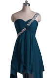 A-line One Shoulder Chiffon Floor Length Bridesmaid Dress With Beads TY0019 - Tirdress