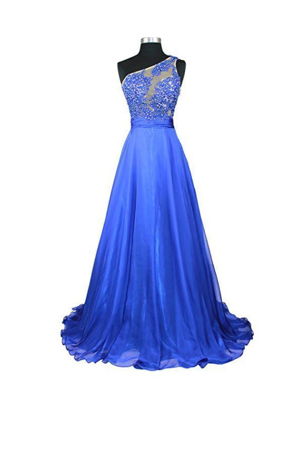 A-line One Shoulder Chiffon Prom/Evening Dresses PG260 - Tirdress