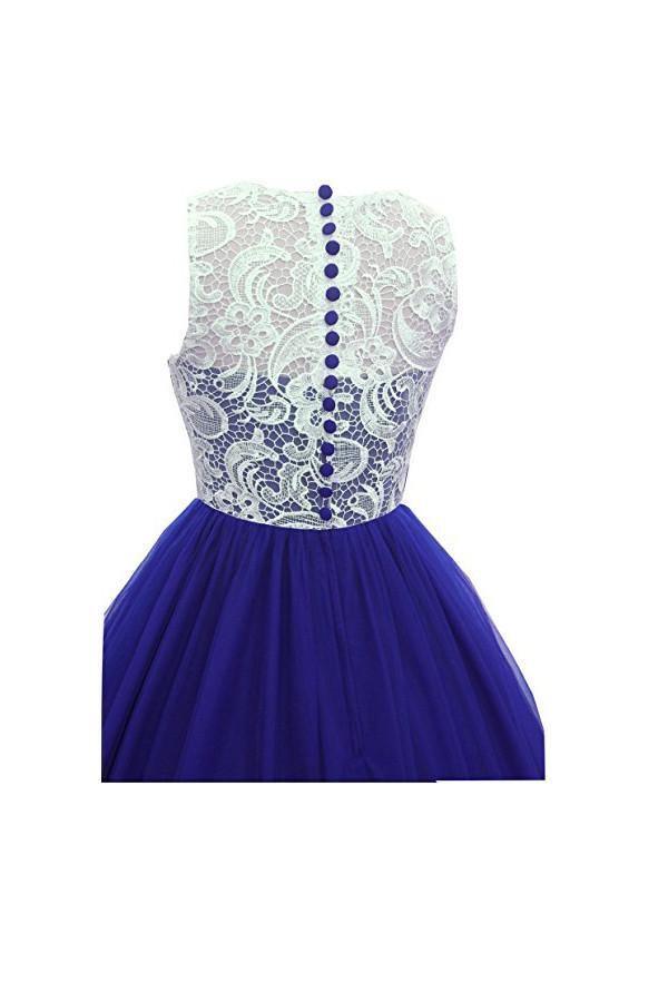 A-line Prom Dress lace bridesmaid long evening gowns PG246 - Tirdress
